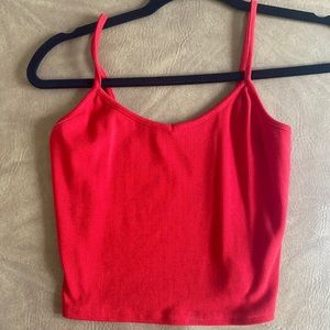 Red crop tank